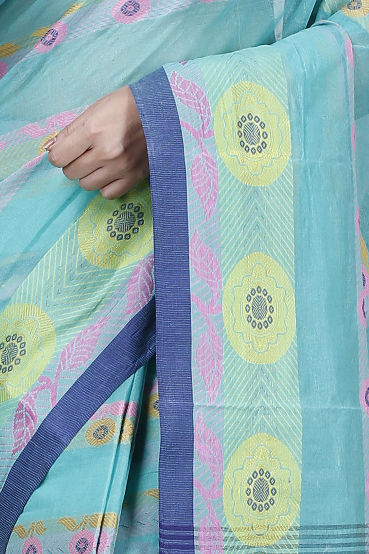Green Pure Cotton Uttara Tant Saree (1136)